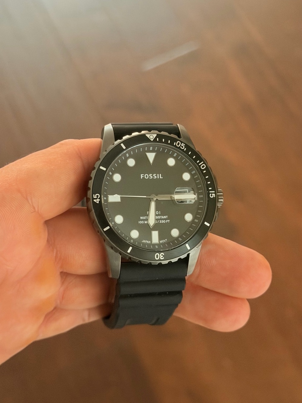 Fossil Black Men's Sport Watch with Black Silicone Strap and bracelet